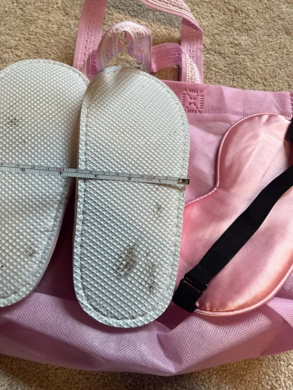 Pink Kids Spa Set (Slippers Sleep Mask and Pink Bag)